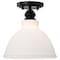 Nuvo Russel - 10 Inch Semi Flush Mount - Matte Black with Satin White Glass 60/8025 - alternate 3